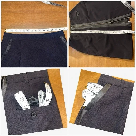 J. Lindeberg Skirt Women 8 / 10 40 Black Genuine Leather Trim Business Wedding - Picture 3 of 9